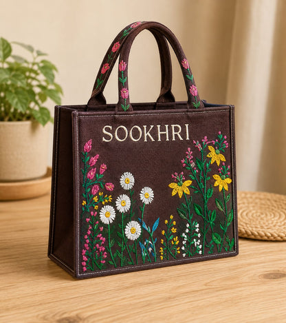 Sookhri Embroidered Jute Tote Bag – Premium Eco-Friendly Handbag