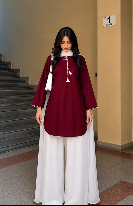White Farshi Shalwar 3PC Cotton Suit