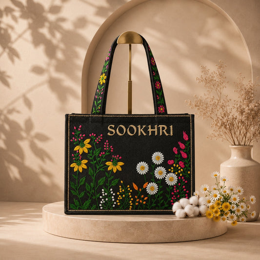 Sookhri Embroidered Jute Tote Bag