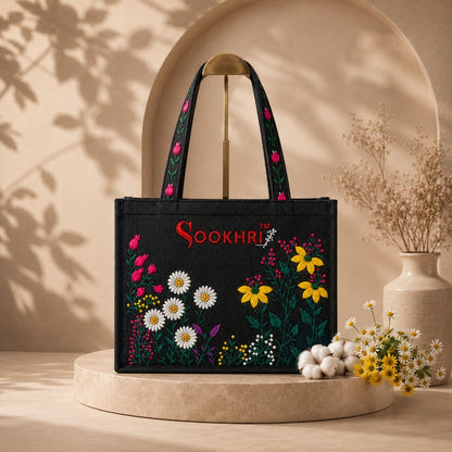 Sookhri Embroidered Jute Tote Bag