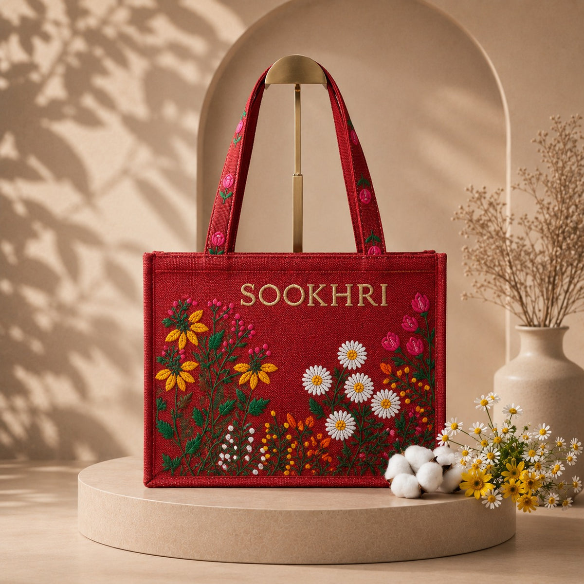 Sookhri Embroidered Jute Tote Bag