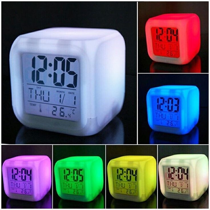 7colors glowing LED Digital alarm clock
