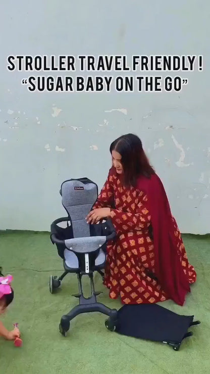 Foldable baby stroller with canopi