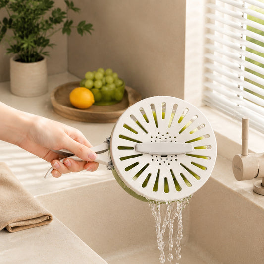 Folding Handle Drain Basket with Washing Bowl