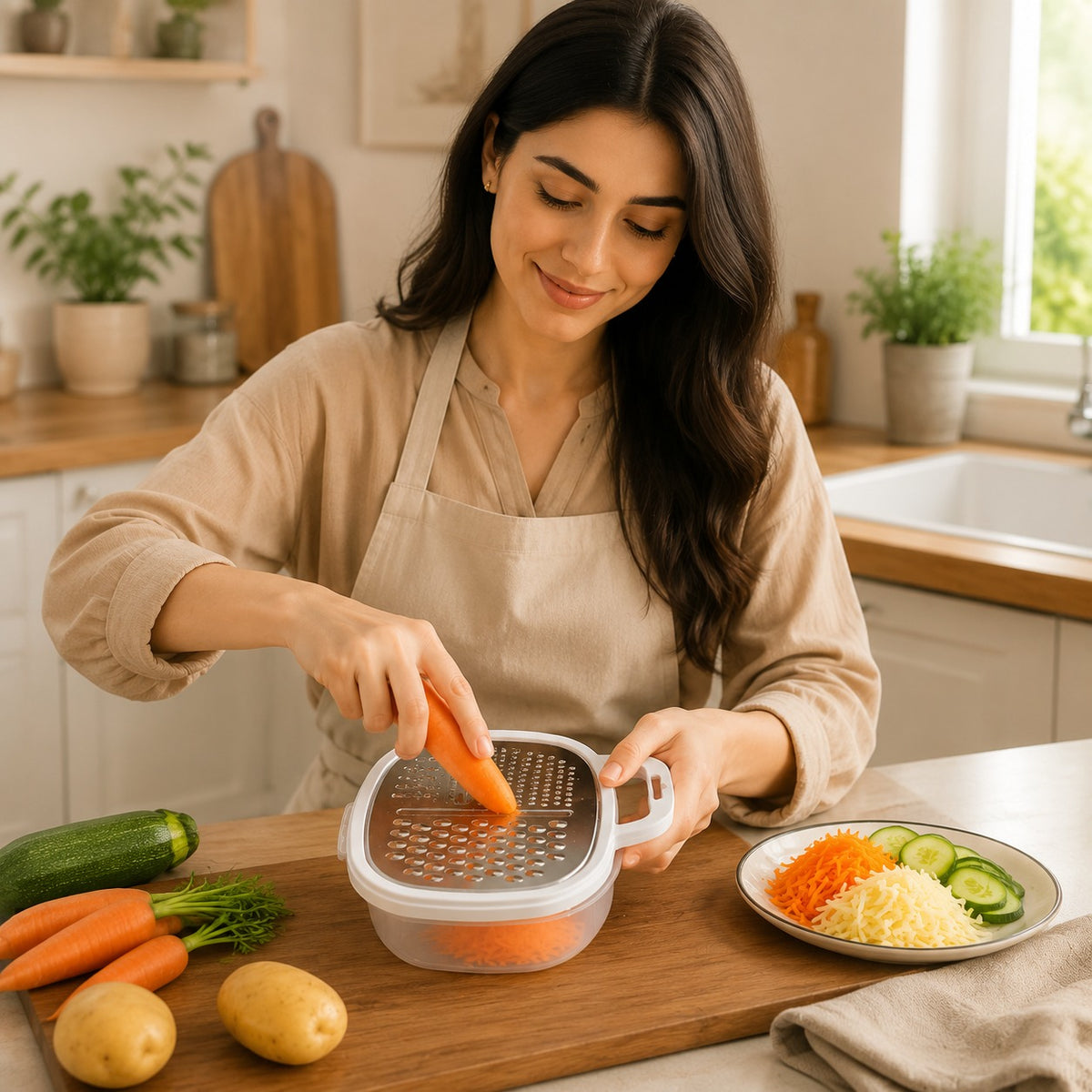 4-in-1 Multi Grater with Case & plastic cover