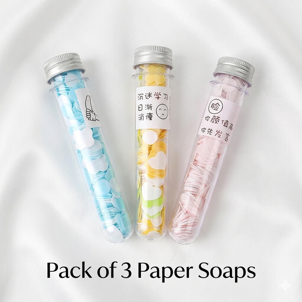 Pocket-Size Hygiene: 3-Pack Portable Paper Soap