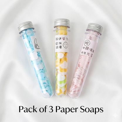 Pocket-Size Hygiene: 3-Pack Portable Paper Soap