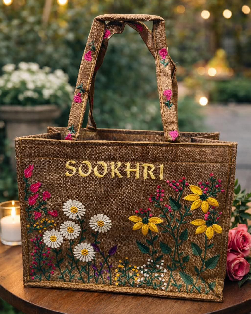 Sookhri Embroidered Jute Tote Bag – Premium Eco-Friendly Handbag