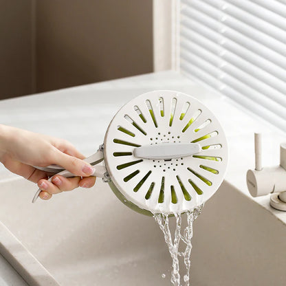 Folding Handle Drain Basket with Lid Fruit Vegetable Washing Bowl